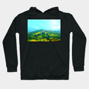 View from Monte San Martino at fields, hills, ridge, sky Hoodie